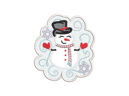 Snowman Embossed Terry Towel