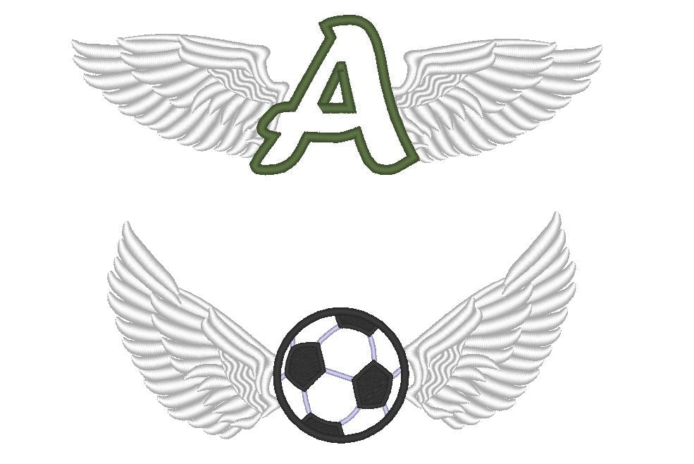 The Angel Wings fill stitch design machine embroidry design 2 and 2,5