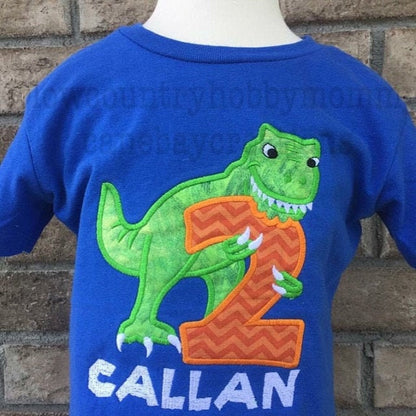T-Rex Birthday Numbers Applique