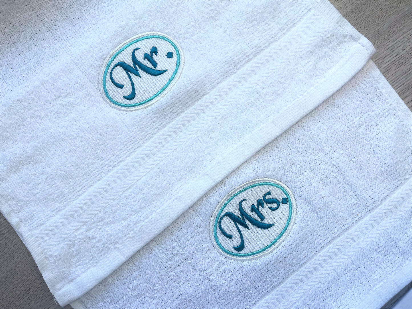 Embossed Towel Mr And Mrs Monogram