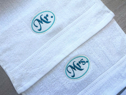 Embossed Towel Mr And Mrs Monogram