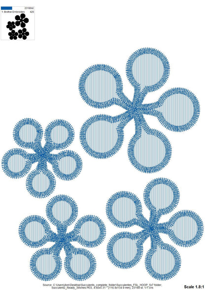 Succulent Delicate Lace Flowers Set