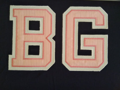 Large 2-Layers Applique Zig Zag Outline Font