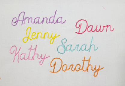 Quick light stitch Chain FONT machine embroidery designs in assorted