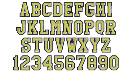 3-Color Fill Stitch Athletic Varsity Block Font – Instant Download | Artapli
