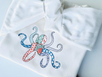 Patchwork Octopus patterned sea life ocean fish animal Tentacles