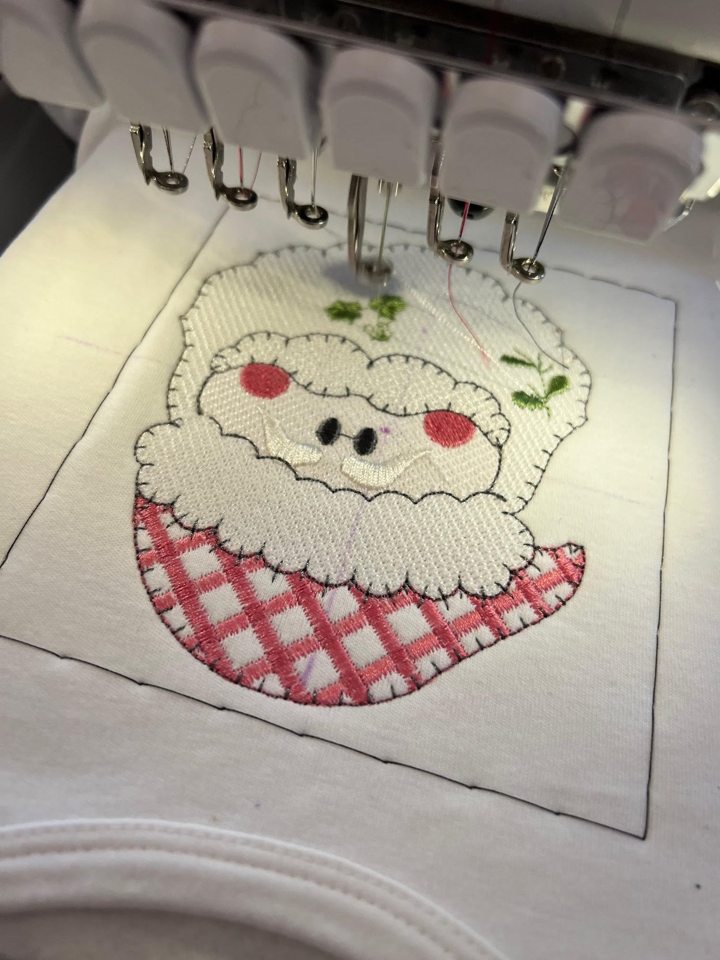 Christmas Santa Claus Outline Floral Beard