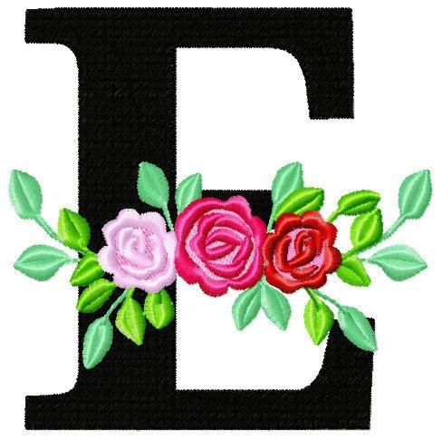 Roses Floral Font Set of 2