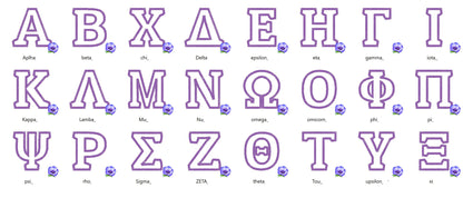 Fraternities Sororities Greek Font Applique