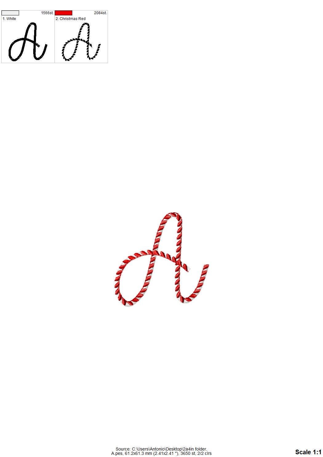 Candy Cane Stitch Striped Font
