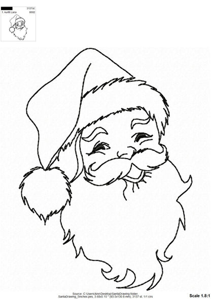 Quick Light Stitch Santa Claus Outline