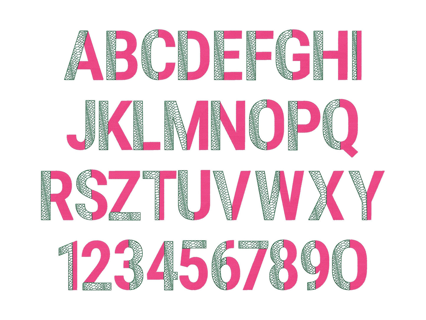 Duotone Split Patterned Font Set of 2