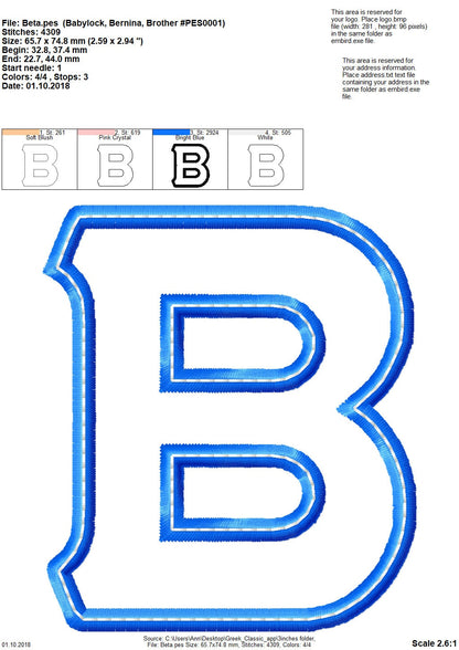 Sororities Greek Font Applique