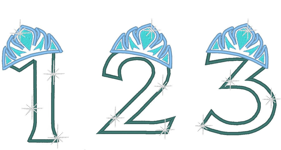 Frozen Ice Tiara Princess Birthday Numbers