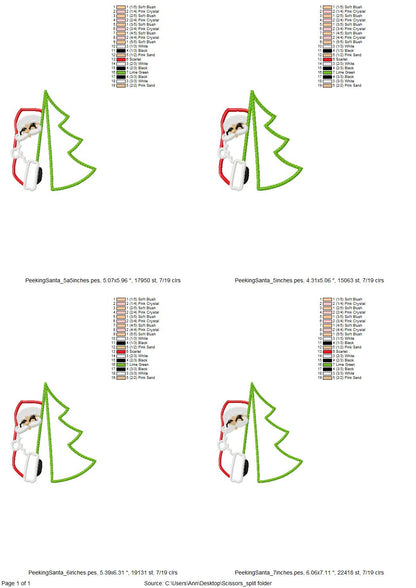 Christmas Tree And Santa Split Applique