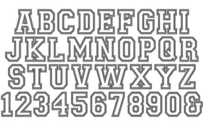 Wide Chain Stitch Outline Varsity Sport Font