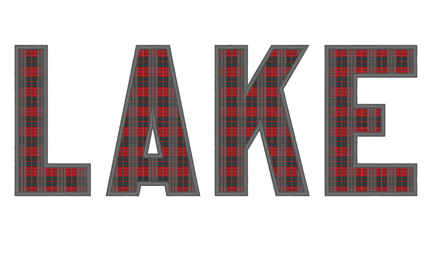 Buffalo Plaid Patterned Sport Font Applique