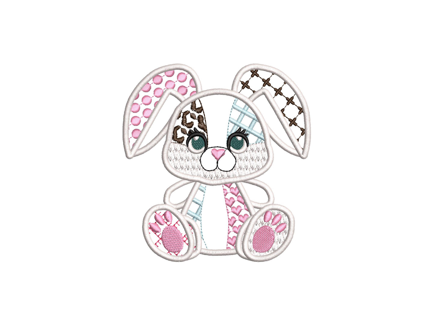 Patchwork Bunny Baby Toy Applique