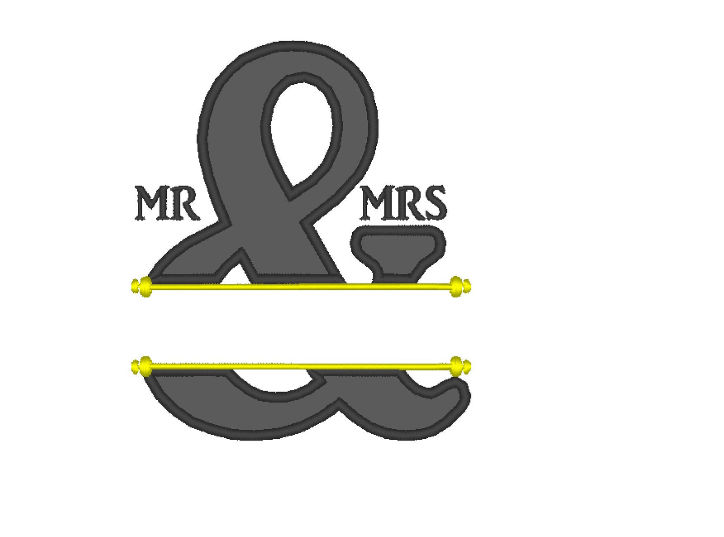 split Ampersand family machine embroidery applique 2 types and mini