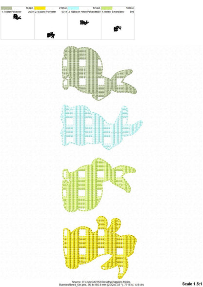 Gingham Plaid Easter Bunny 4 in a row