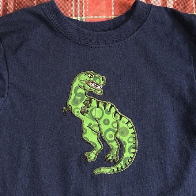 T-rex Dinosaur machine embroidery designs fill stitch and applique in