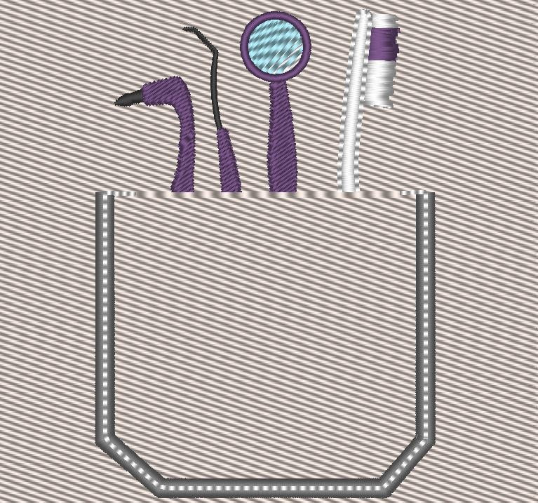 Little Doctor Dentist Genuine Pocket ITH