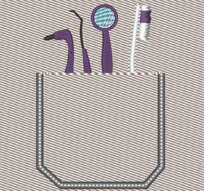 Little Doctor Dentist Genuine Pocket ITH