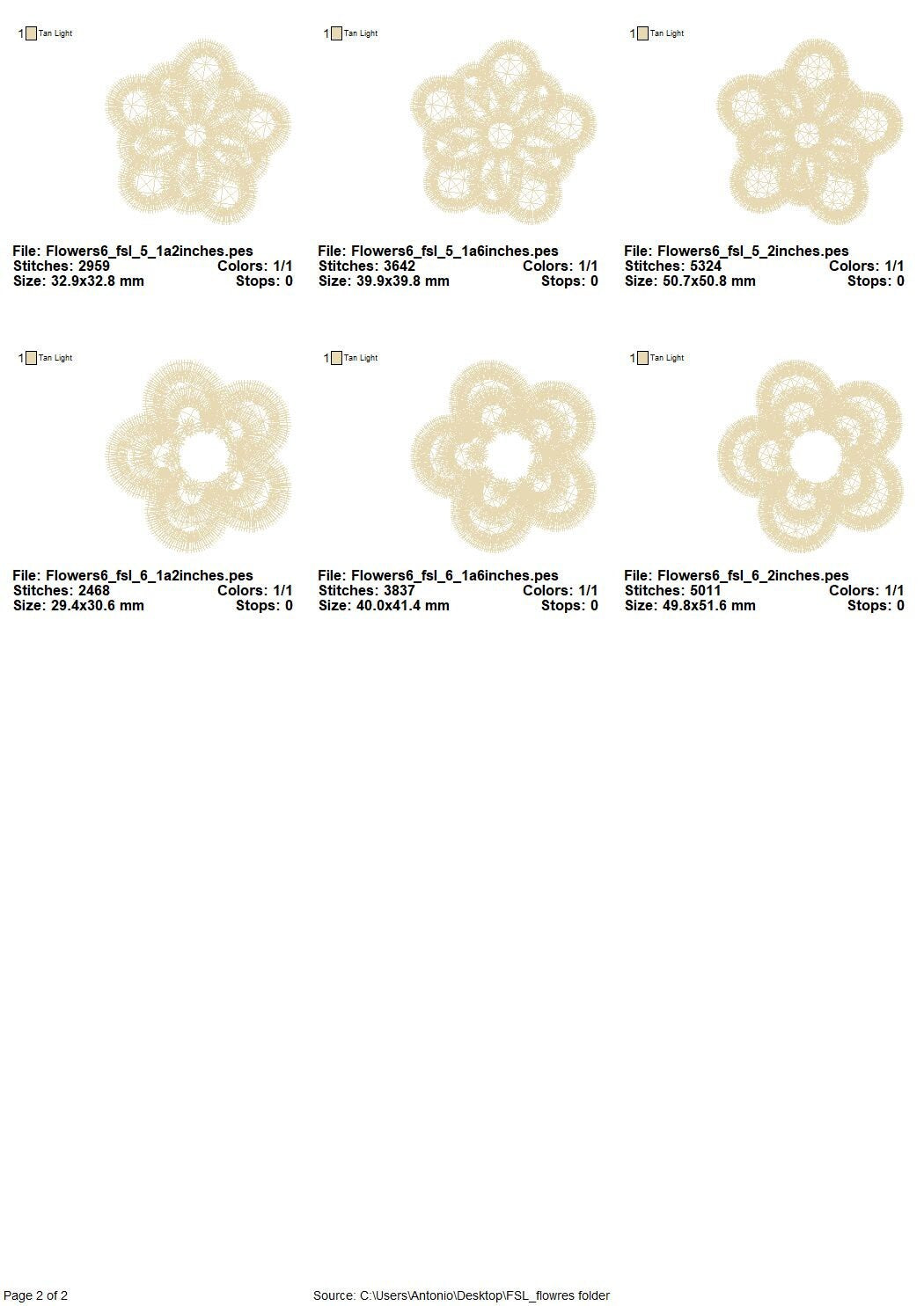 Mini Delicate Lace Flower Set of 6