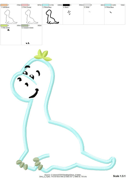 Little Dinosaur Baby Applique