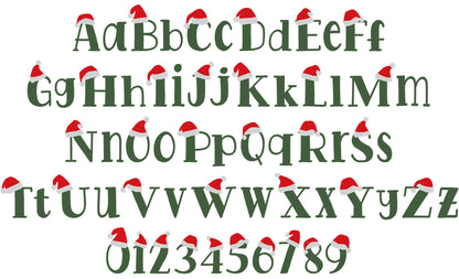 Christmas Font with Santa Hat