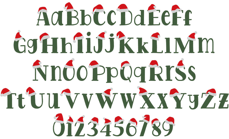 Christmas Font with Santa Hat