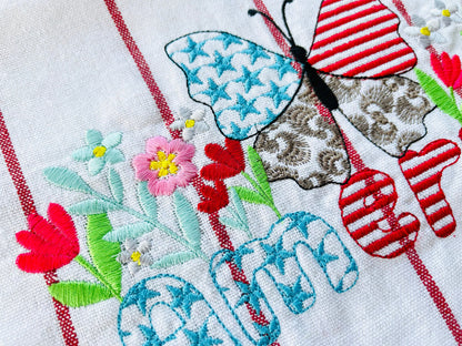 4th of July America Floral Word