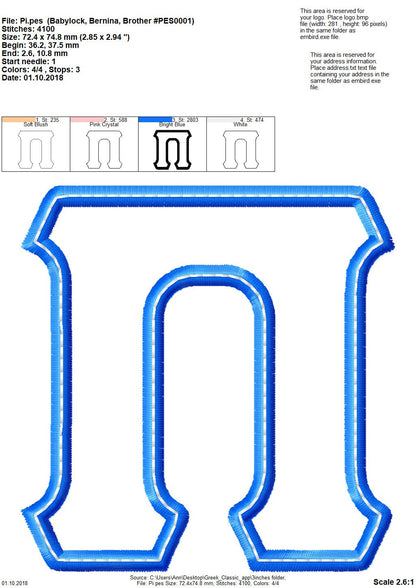 Sororities Greek Font Applique