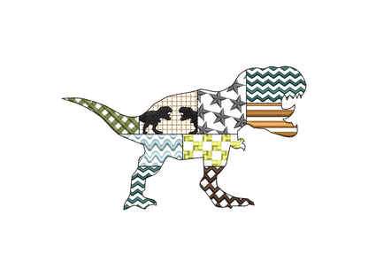 Patchwork Patterned T-Rex Dinosaur