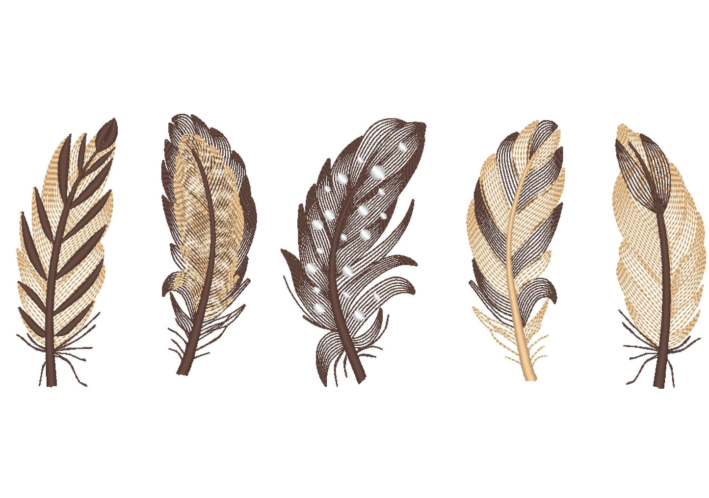 Tiger Leopard Print Feather Set of 5