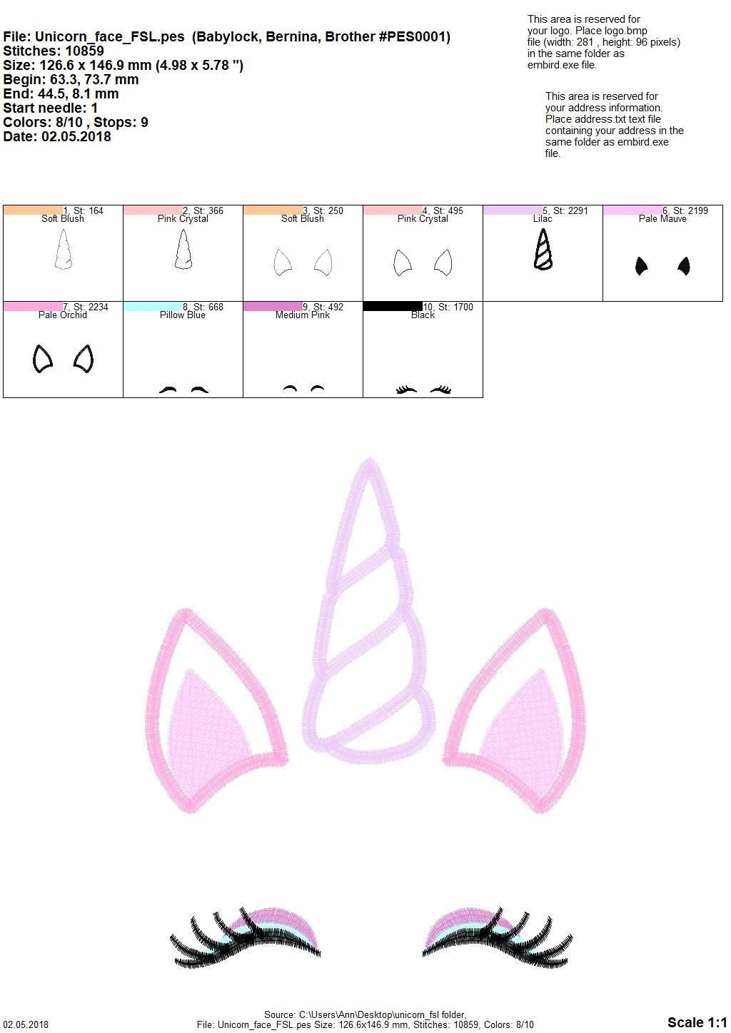 Unicorn Head with Floral Crown FSL