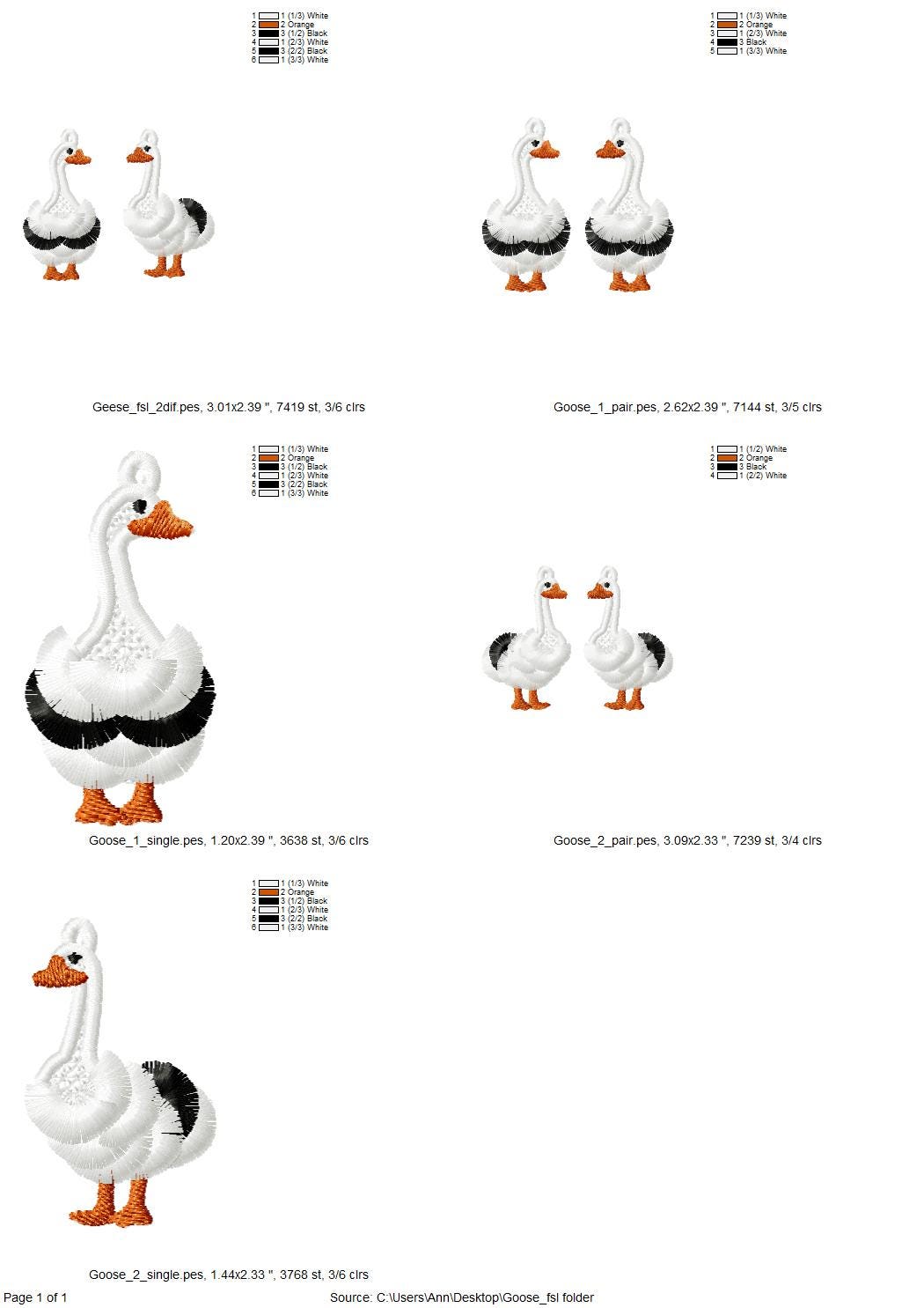 Cute Fringed Goose Earrings