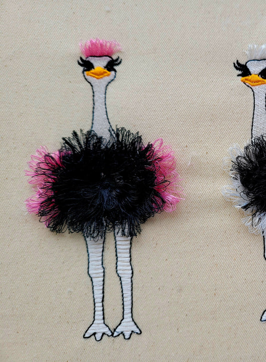 Fringed Single Ostrich