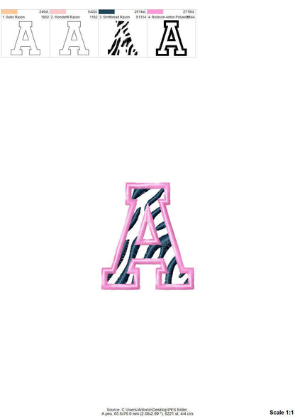 Tiger Print Striped Font Applique