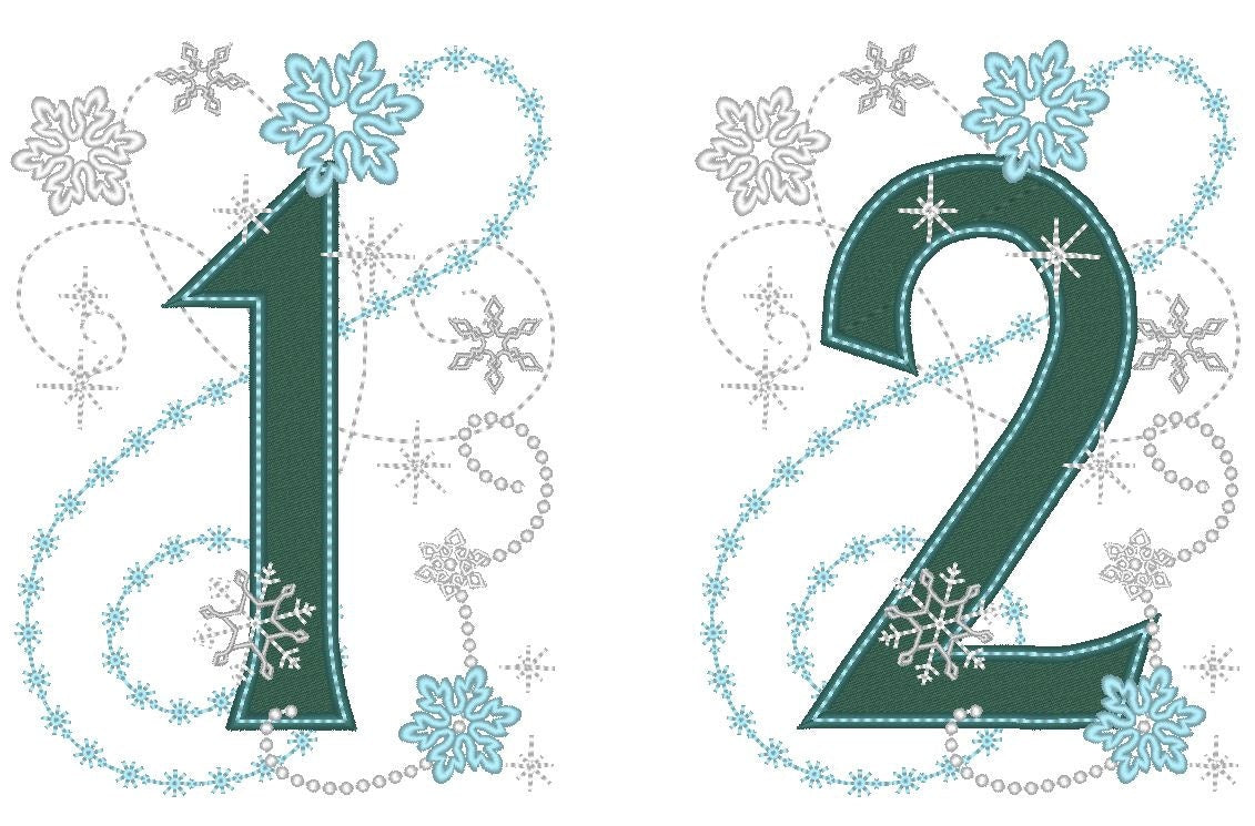 Frozen Snowflake Birthday Numbers