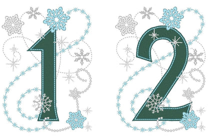 Frozen Snowflake Birthday Numbers