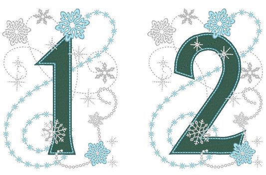 Frozen Snowflake Birthday Numbers