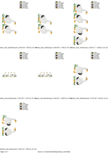 Gringed Goose 4 Geese in a row