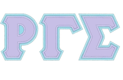 Sororities Greek Font Zig Zag outline Double Applique
