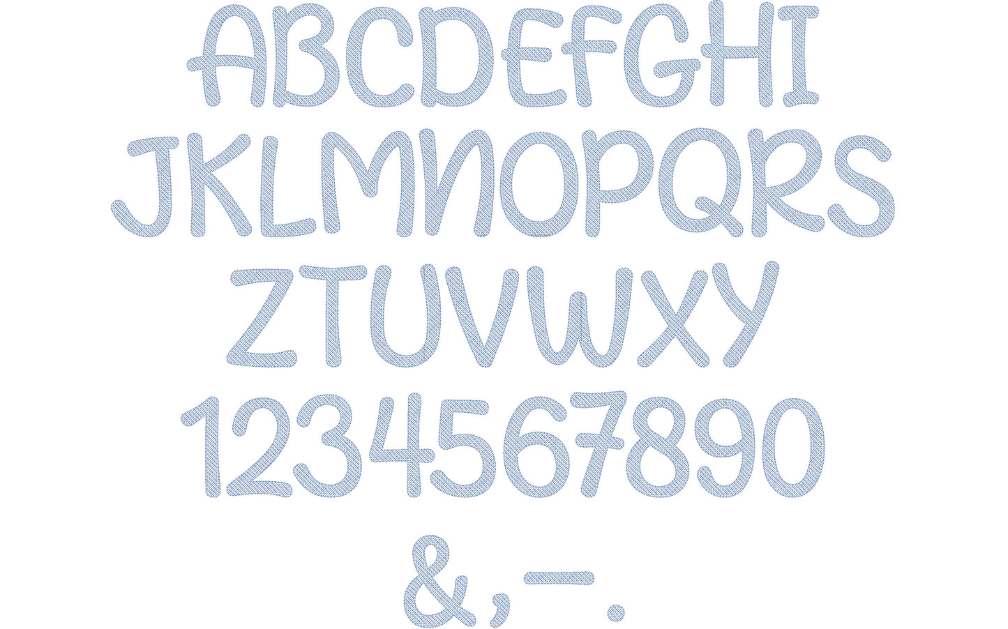 Cute Light fill Stitch Font alphabet monogram transparent letters
