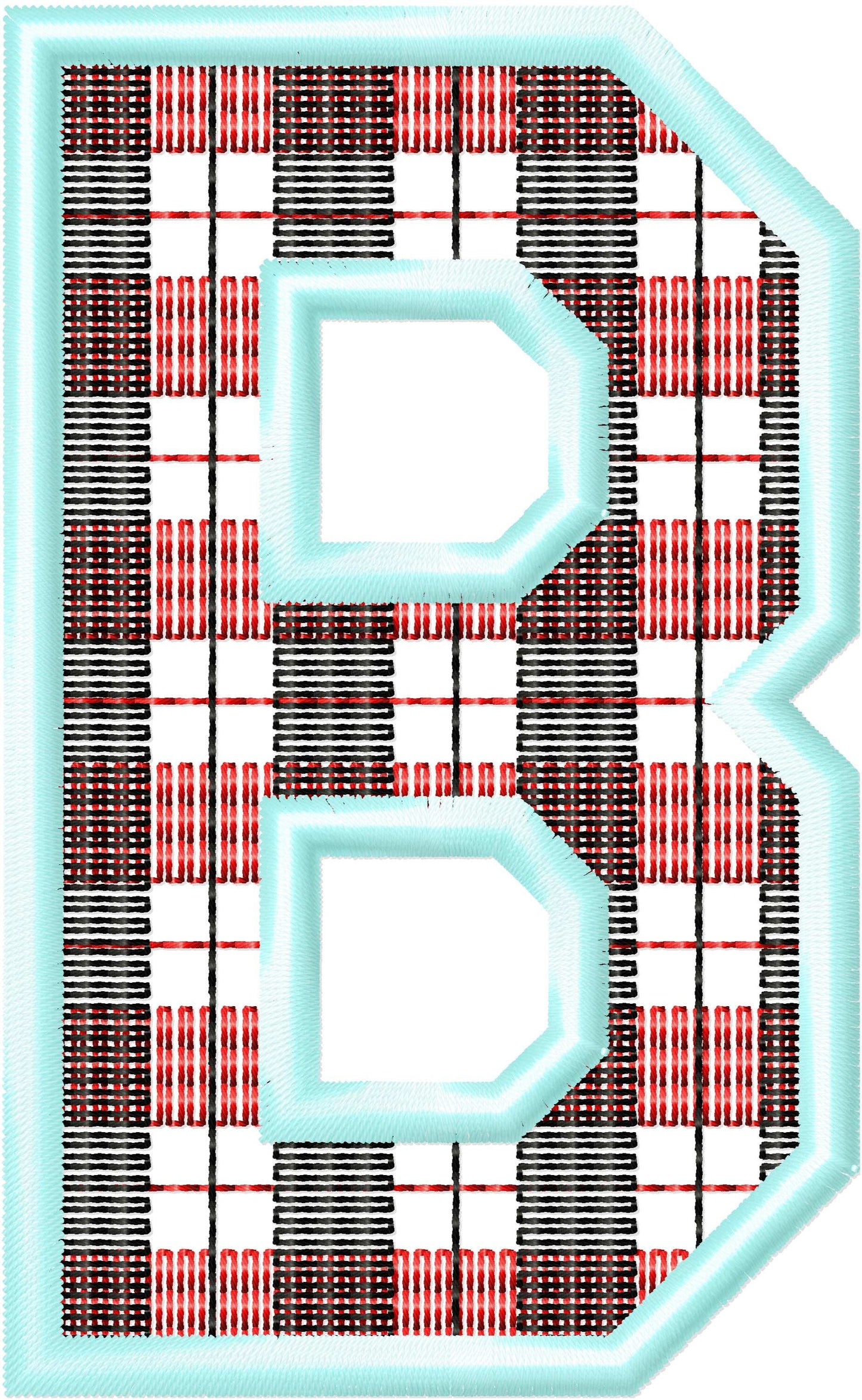 Buffalo Plaid Patterned Sport Font Applique
