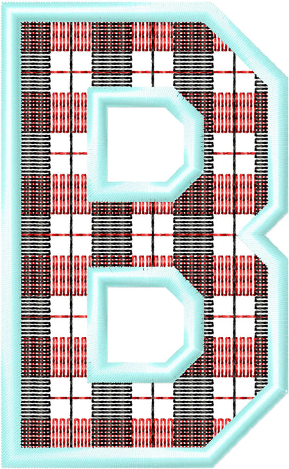 Buffalo Plaid Patterned Sport Font Applique
