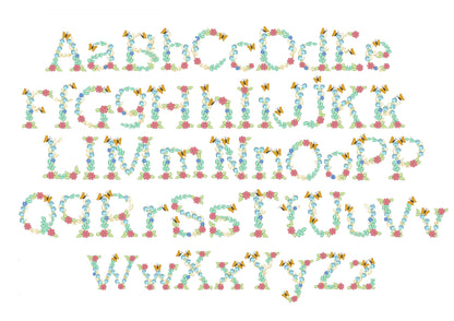 Fringed Light Rose Floral Font