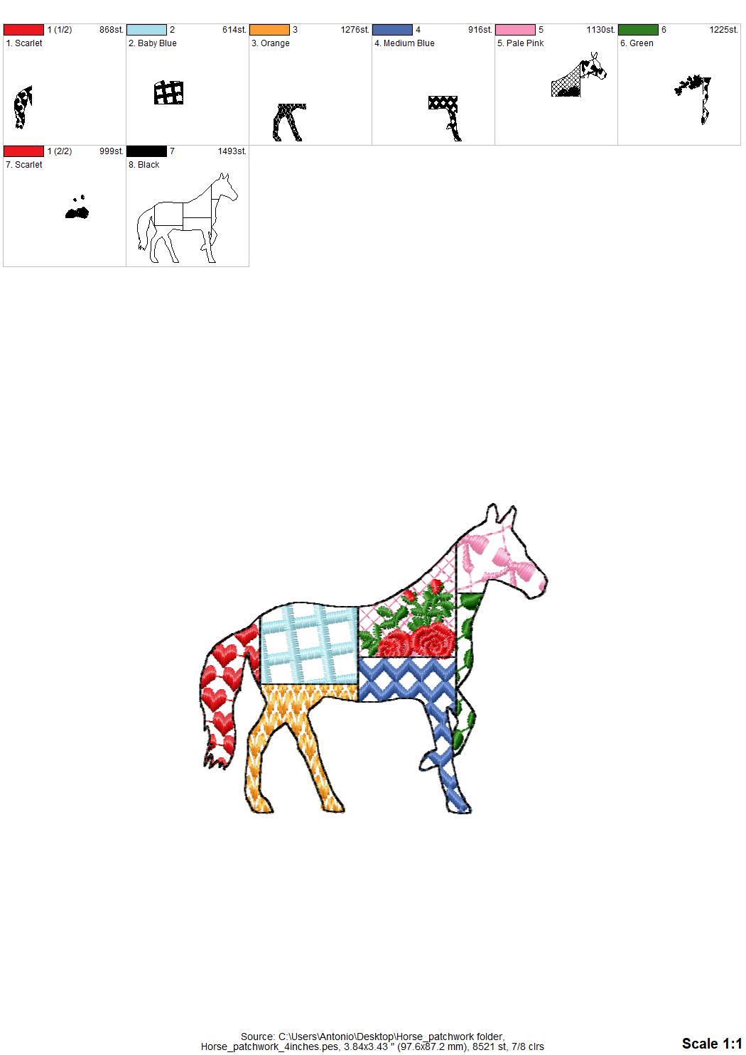 Patchwork Patterned Horse