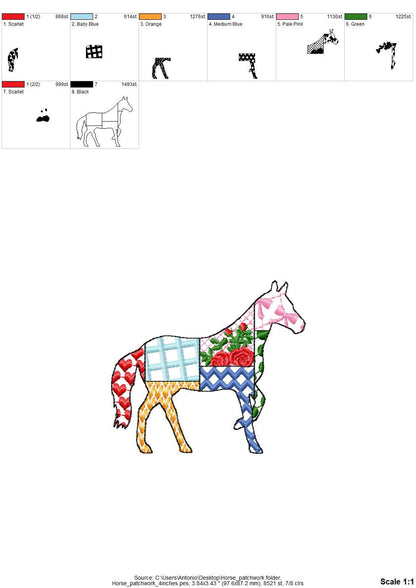Patchwork Patterned Horse